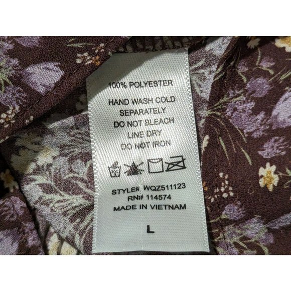 PLEIONE sleeveless Accordion pleated floral summer ties in upper back Top sz‎ L - Picture 8 of 8